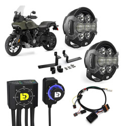 Kit de faro auxiliar LED DENALI D7 Pro con cableado y controlador DialDim™