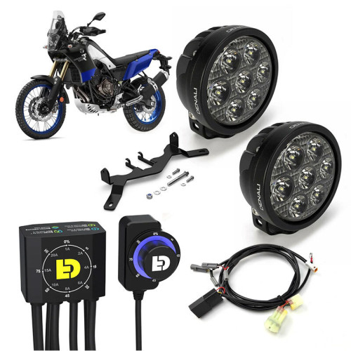 Kit de faro auxiliar LED DENALI D7 con cableado y controlador DialDim™