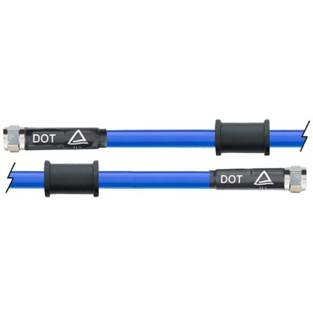Latiguillo metálico azul Venhill 375mm tuercas cromadas