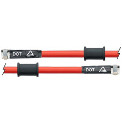 Latiguillo metálico rojo Venhill 450mm tuercas cromadas