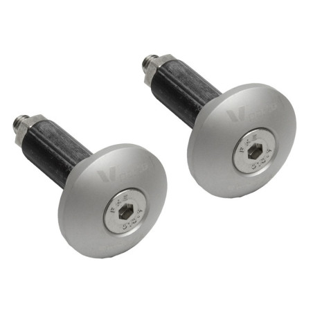 Contrapesos de manillar V PARTS Aluminio Ø12-18mm Plata