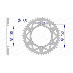 Corona AFAM aluminio 13323 - Paso 520