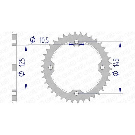 Corona AFAM aluminio 13407 - Paso 520