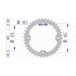 Corona AFAM aluminio 13407 - Paso 520