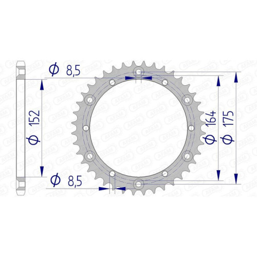 Corona AFAM aluminio 13500 - Paso 520