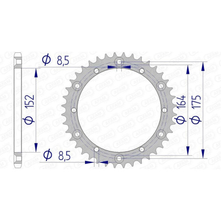 Corona AFAM aluminio 13500 - Paso 520