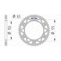 Corona AFAM aluminio 13508 - Paso 520