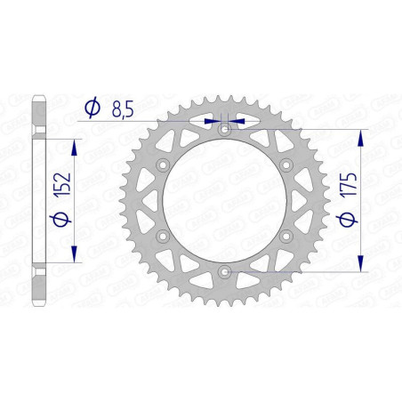 Corona AFAM aluminio 13508 - Paso 520