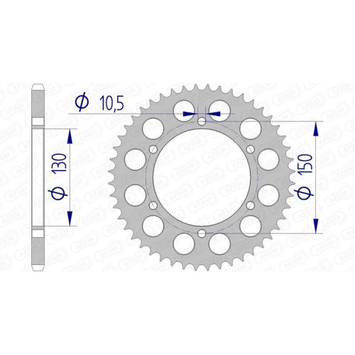 Corona AFAM aluminio 13604 - Paso 520