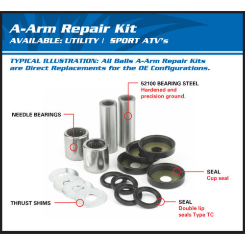 Kit de rodamientos triangulo ATV All Balls 50-1097