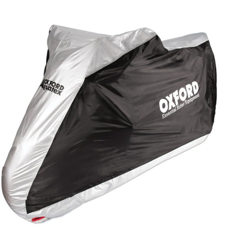 Funda de moto para exterior OXFORD Aquatex - Moto / Scooter - Negro / Plata - M