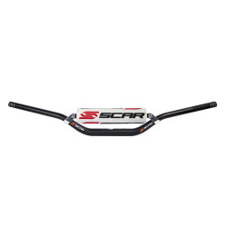 Manillar SCAR S² Medium Ø22,2mm - Negro / Protector blanco