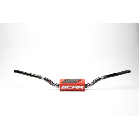Manillar SCAR O² RC Color Ø28,6mm - Negro / Protector rojo