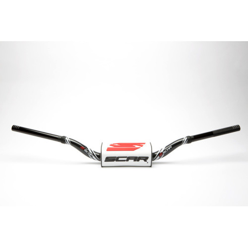 Manillar SCAR O² Color High Ø28,6mm - Negro / Protector blanco