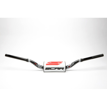 Manillar SCAR O² Color High Ø28,6mm - Negro / Protector blanco