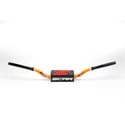 Manillar SCAR O² Color High Ø28,6mm - Naranja / Protector negro