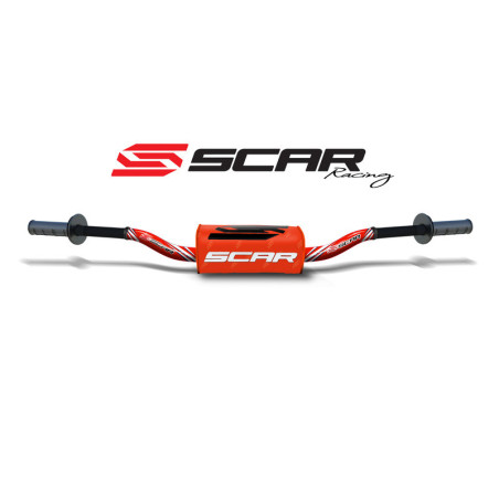 Manillar SCAR O² Color High Ø28,6mm - Rojo / Protector naranja