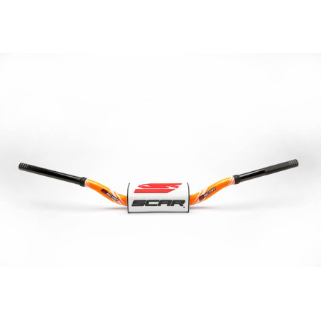 Manillar SCAR O² Color 85SX/TC85 Ø28,6mm - Naranja / Protector blanco