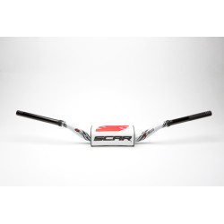 Manillar SCAR O² Color Stewart/Villopoto Ø28,6mm - Blanco / Protector blanco