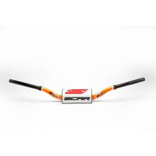 Manillar SCAR O² Color McGrath/Short Ø28,6mm - Naranja / Protector blanco