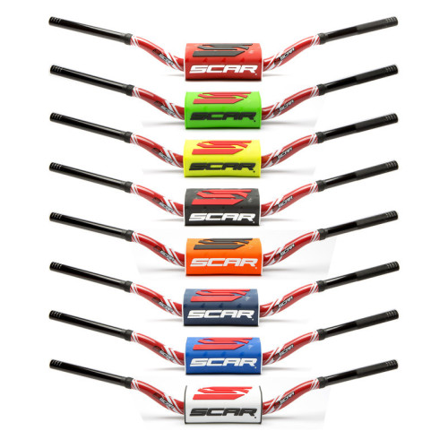 Manillar SCAR O² Color McGrath/Short Ø28,6mm - Rojo / Protector blanco