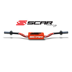 Manillar SCAR O² Color McGrath/Short Ø28,6mm - Rojo / Protector naranja