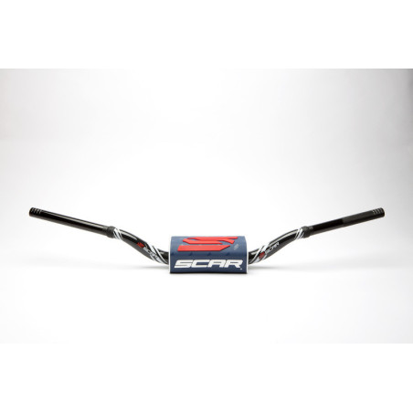 Manillar SCAR O² Color Yamaha YZ/YZF Ø28,6mm - Negro / Protector azul oscuro