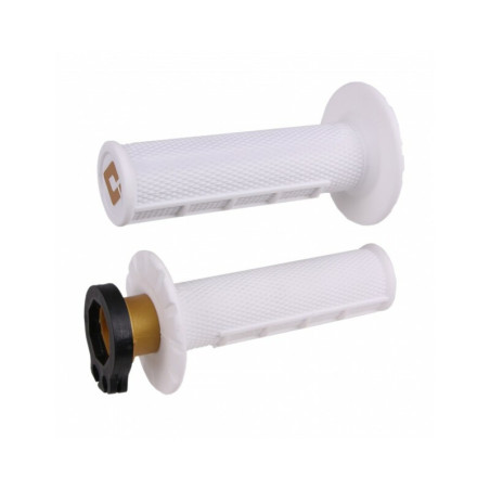 Puños ODI MX V2 Lock-On Half-Waffle - Blanco