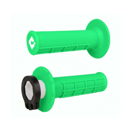 Puños ODI MX V2 Lock-On Half-Waffle - Verde neón