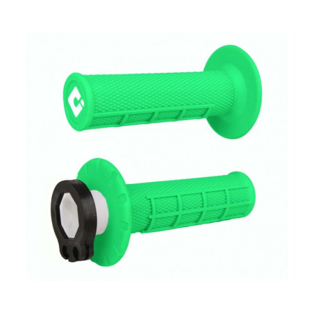 Puños ODI MX V2 Lock-On Half-Waffle - Verde neón