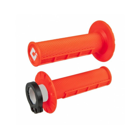 Puños ODI MX V2 Lock-On Half-Waffle - Naranja neón