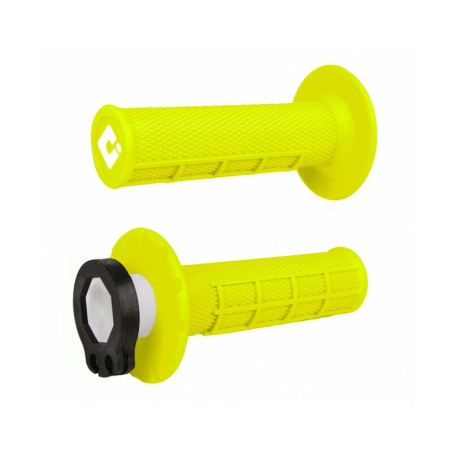 Puños ODI MX V2 Lock-On Half-Waffle - Amarillo neón