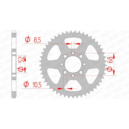 Corona AFAM acero estándar 14100 - Paso 420