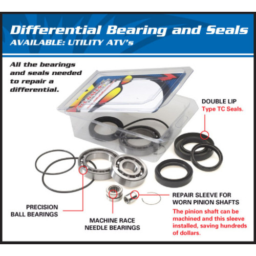 Kit All Balls de rodamientos y retenes del diferencial delantero Polaris RZR 800