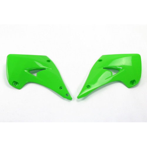 Plásticos laterales de radiador UFO Kawasaki verde KA03738-026