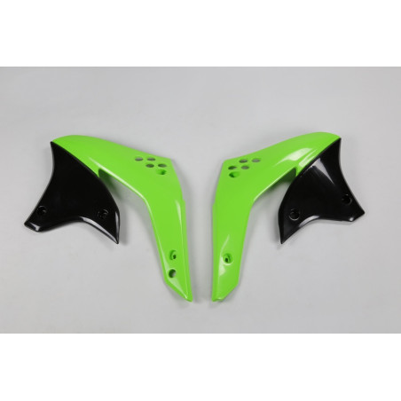 Plásticos laterales de radiador UFO Kawasaki verde KA03784-026