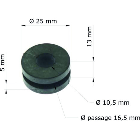 Silentblock TOURMAX - Honda CR125R '98-99/Radiador 61103-430-000 GRM-104/10 (set de 10)