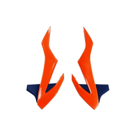 Plásticos laterales de radiador UFO naranja neon/azul KTM SX85