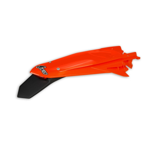 Guardabarros trasero UFO + portamatrículas con LED naranja flúor KTM EXC/EXC-F