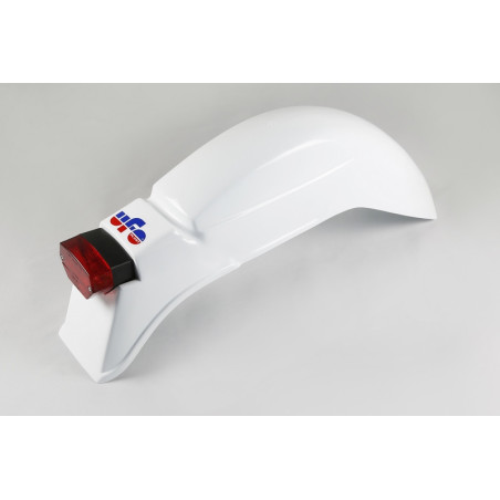 Guardabarros trasero universal UFO enduro con luz Ktm GS, Cagiva, Wrx blanco ME08034-W
