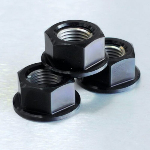 Tuerca de corona aluminio PRO-BOLT taladrada M12 x 12mm (paso 1,25mm) - Negro