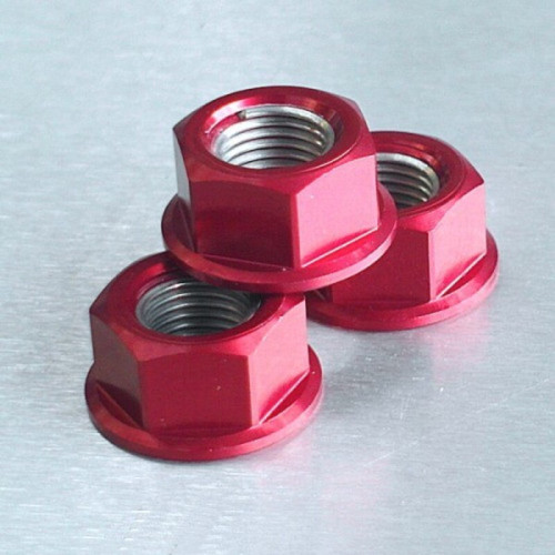 Tuerca de corona aluminio PRO-BOLT taladrada M12 x 12mm (paso 1,25mm) - Rojo