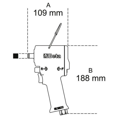 Pistola de impacto compacta BETA 1/2'' 770 Nm