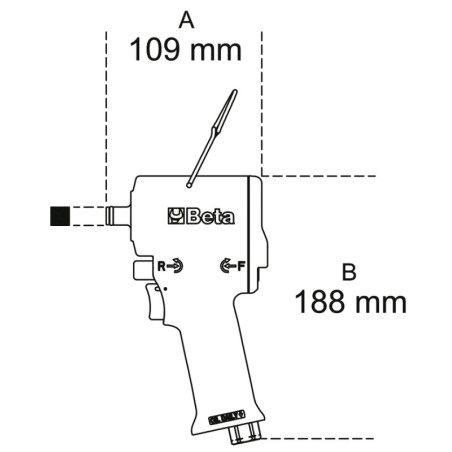 Pistola de impacto compacta BETA 1/2'' 770 Nm