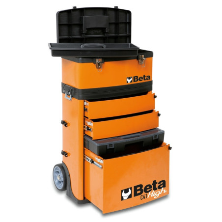 Carro portaherramientas BETA con 2 módulos, naranja (RAL2011)