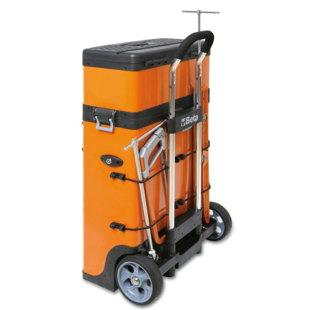 Carro portaherramientas BETA con 2 módulos, naranja (RAL2011)