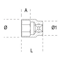 Llave de vaso hexagonal BETA con cuadradillo hembra de 3/4, 46 mm 2