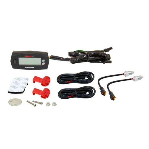 Reloj de temperatura KOSO Mini 4 Race Blanc/Negro(Bateria independiente) BA033020