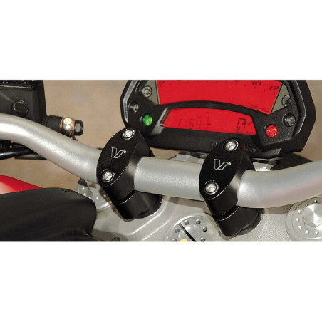 Torreta sujecion manillar negra mate exc V PARTS