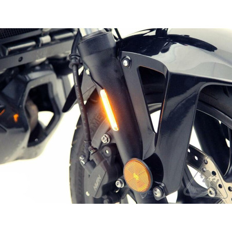 Kit de 2 tiras de intermitentes LED ámbar adhesivas 70mm